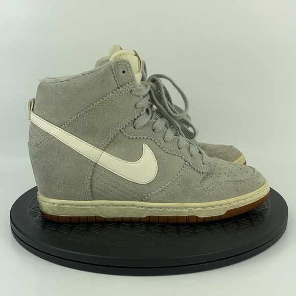 Nike Dunk Sky Hi Gray Hidden Wedge High Top Suede 528899-003 Women's Size 7 - Picture 4 of 12